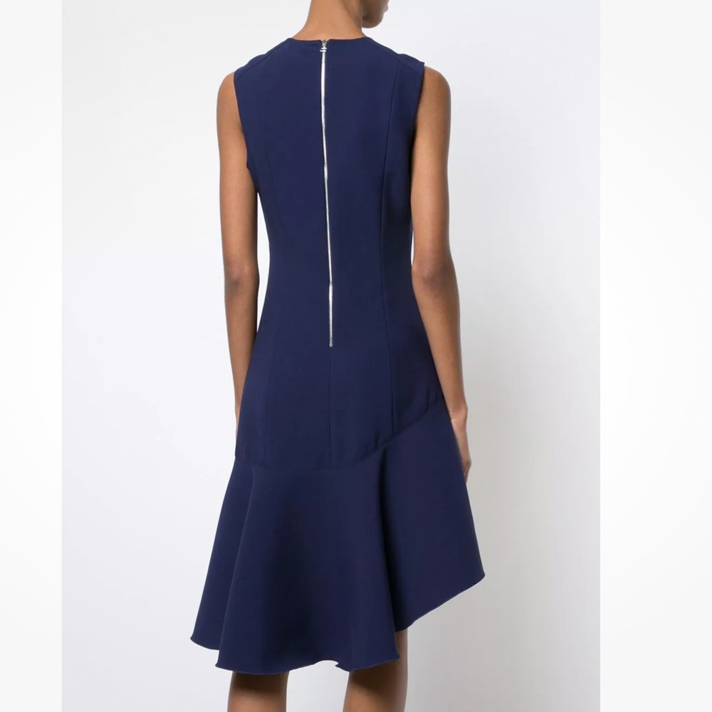 ELIZABETH & JAMES ASYMMETRICAL FLARED MIDI SLEEVELESS STRETCH DRESS‎ COBALT BLUE